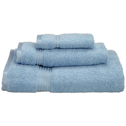 Light Blue Long-Staple Combed Cotton SUPERIOR 4-Piece Bath Towel Set 